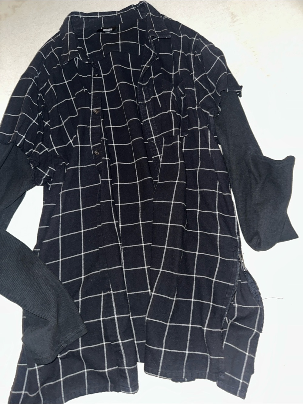 Mens Size XL Jackson Windowpane Plaid Button-Up Shirt